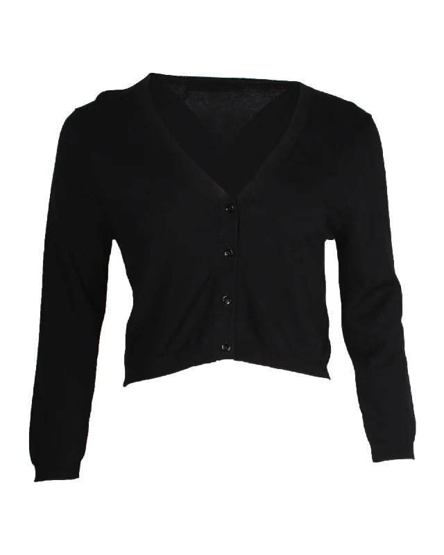 Crewneck SweatersMax Mara Weekend Cropped Cardigan in Black Viscose