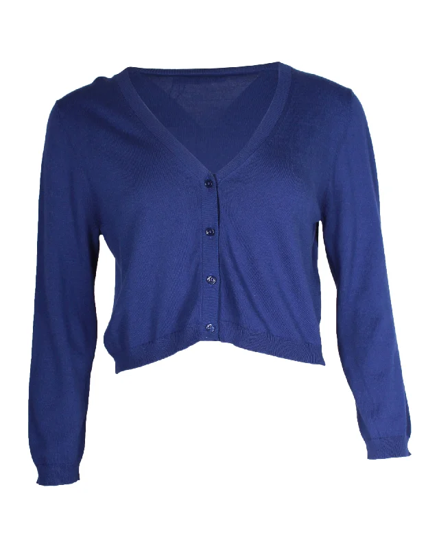 Discounted SweatersMax Mara Weekend Cropped Cardigan in Blue Viscose