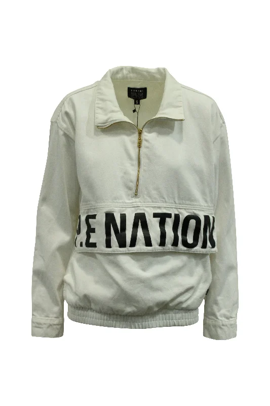 Colorful SweatersP.E Nation 1967 Pullover Sweater in White Denim