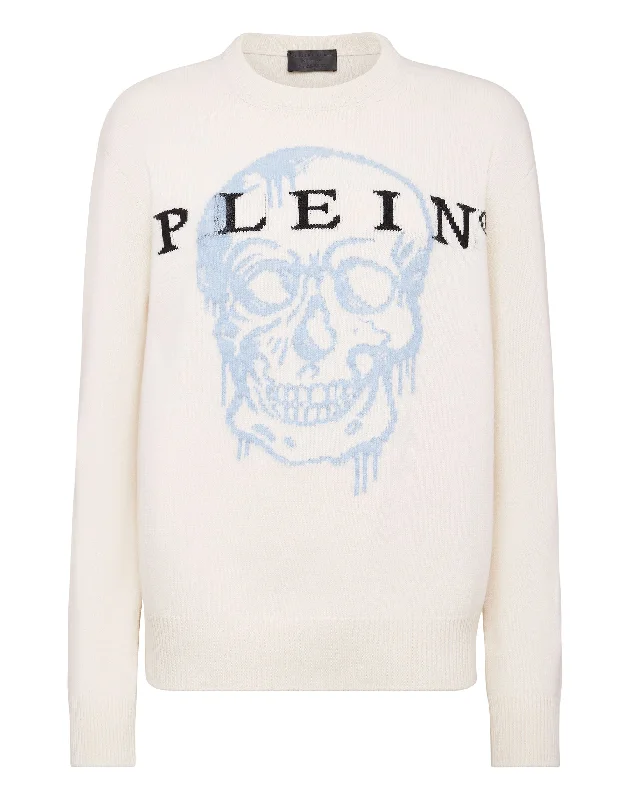 Fashionable SweatersPullover Round Neck LS Intarsia Skull