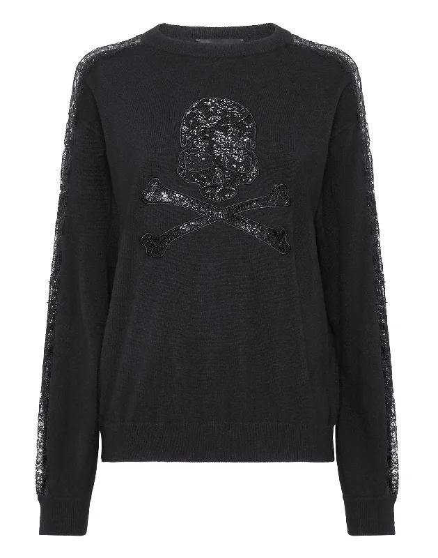 Cashmere SweatersPullover Round Neck LS Skull&Bones