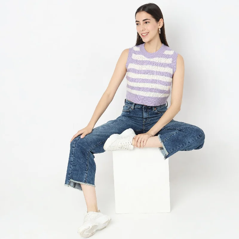 trendy women's topsRegular Fit Striped T-Shirt