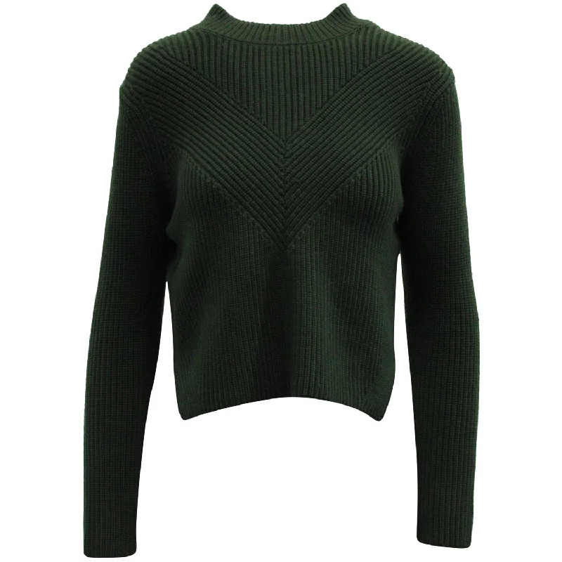 Sandro Paris Knitwear Pullover With Zip in Green Wool