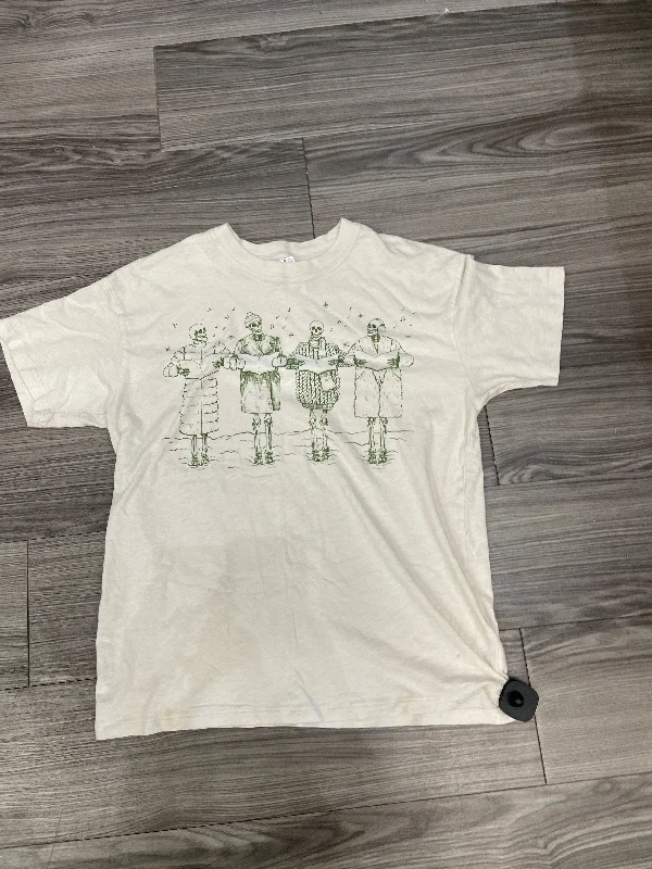 women's tops for those who want to elevate their everyday wear with chic and elegant piecesTop Short Sleeve By American Eagle In Cream & Green, Size: Xs