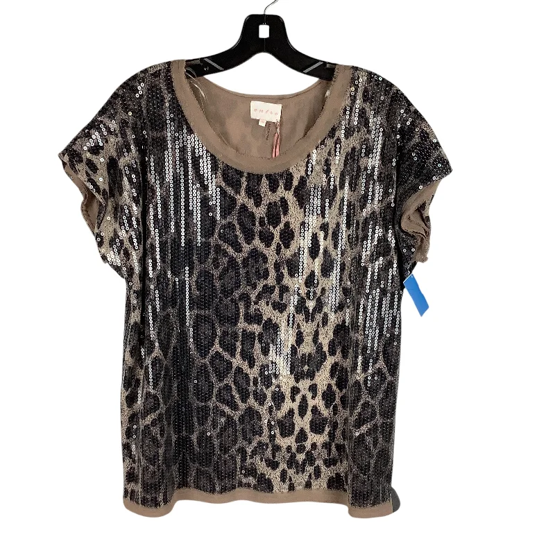 luxury women's topsTop Short Sleeve By Cmc In Animal Print, Size: M