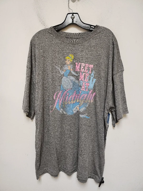 women's tops with floral printsTop Short Sleeve By Disney Store In Grey, Size: L