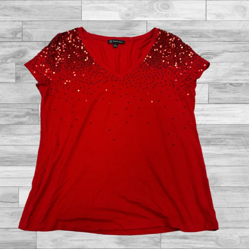 women's tops for those who want to add a personal touch to their wardrobe with unique and one-of-a-kind piecesTop Short Sleeve By Inc In Red, Size: L