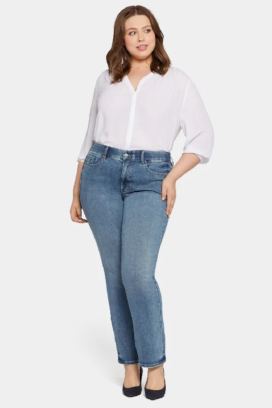 women's denim jeans with animal printsWaist-Match™ Marilyn Straight Jeans In Plus Size - Romance